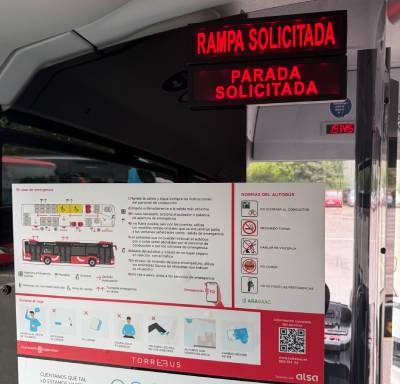 Torrebus. Sistema de aviso de pasajeros de Parada y Rampa solicitada